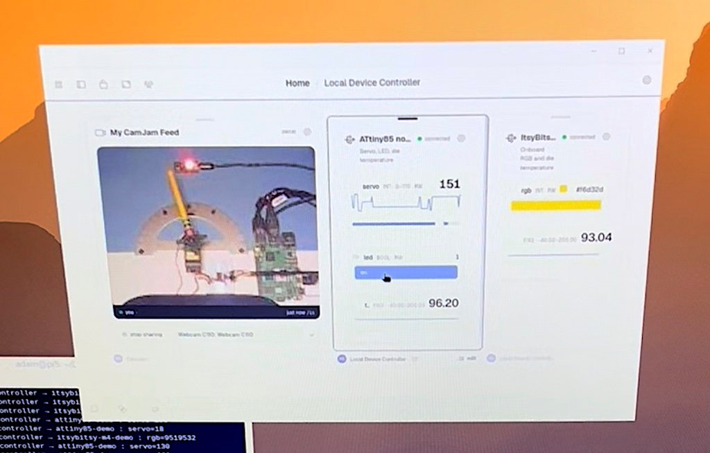 Seamside with frames for each device and the overhead cam.